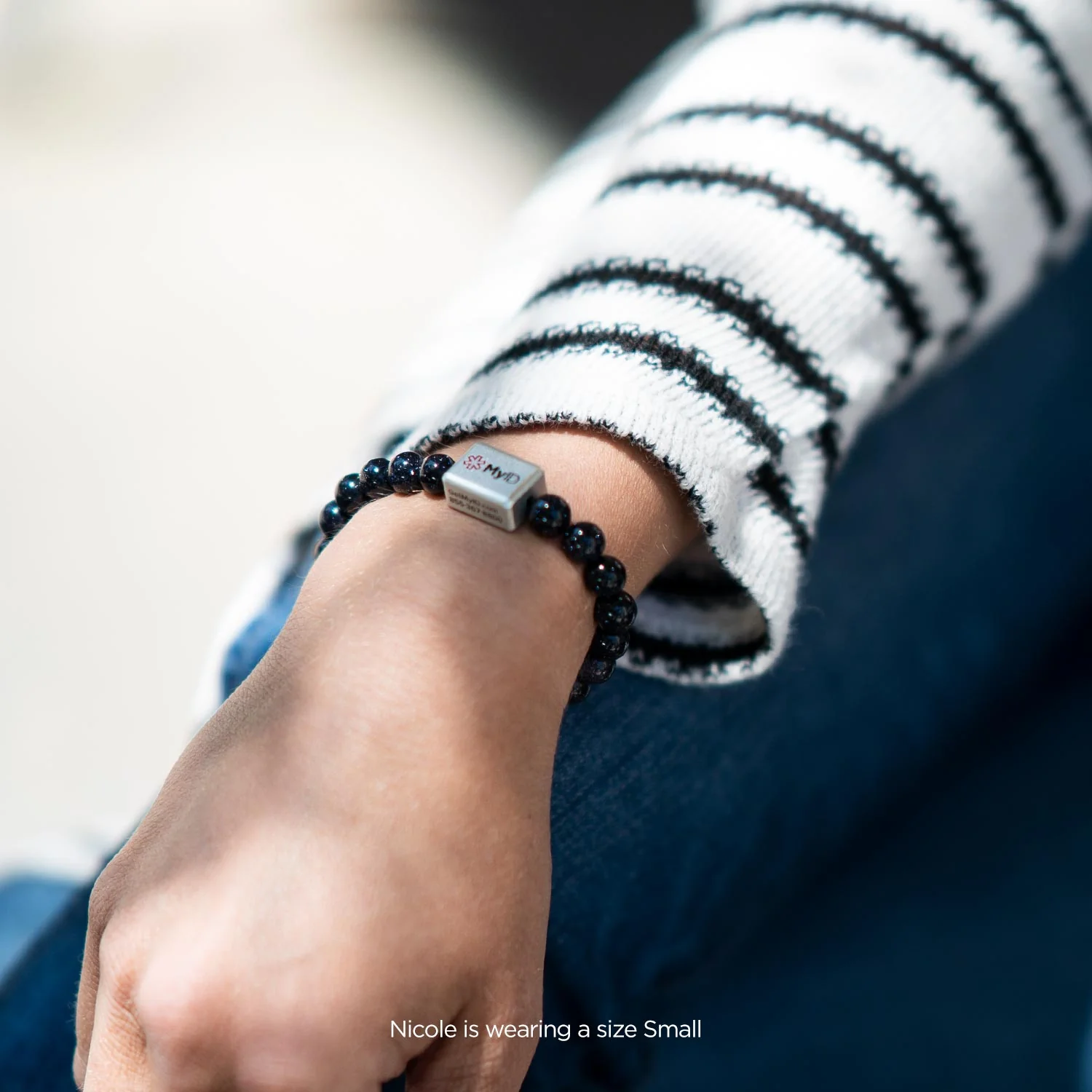 Blue Goldstone Medical ID Bracelet - Image 7