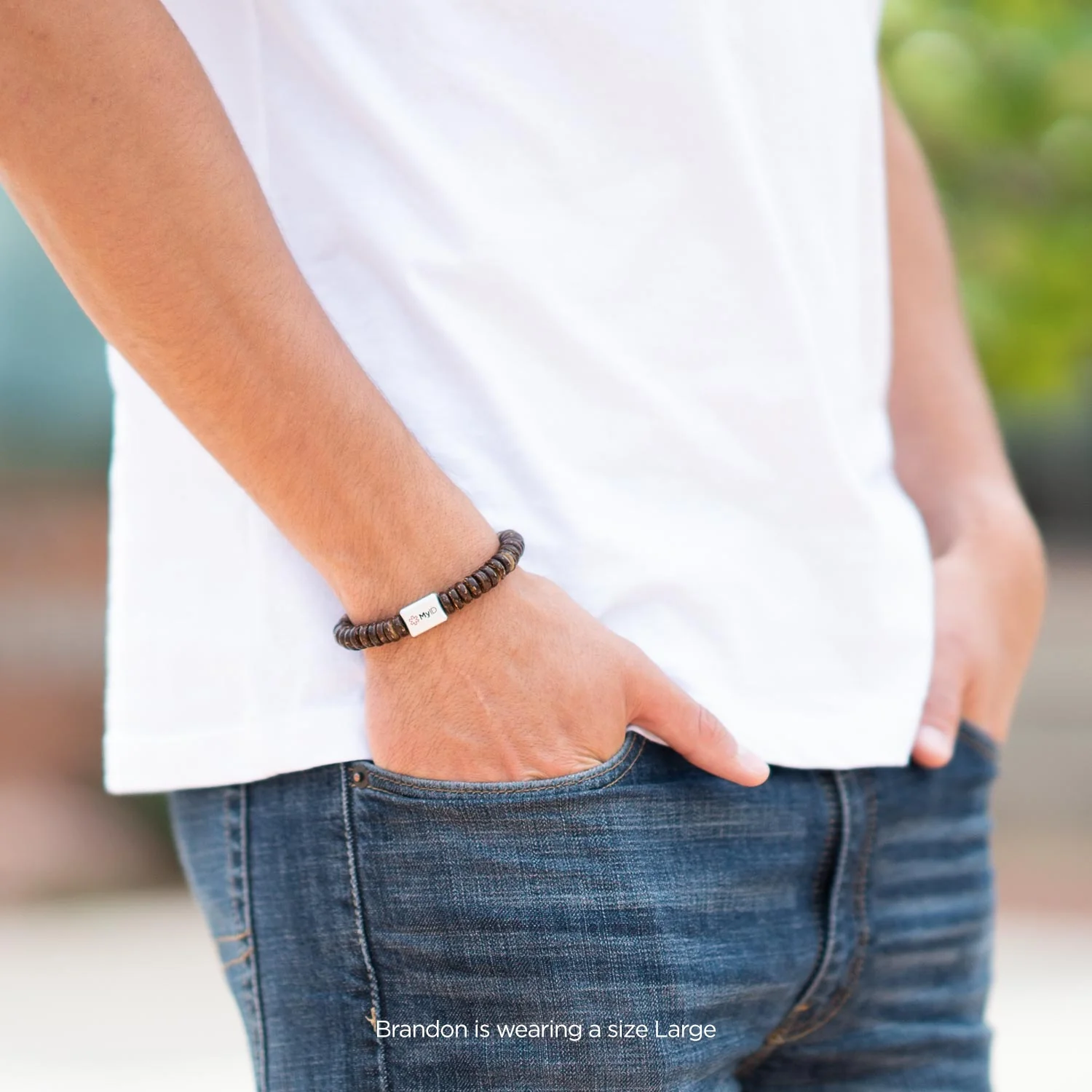 Coconut Shell Medical ID Bracelet - Image 7