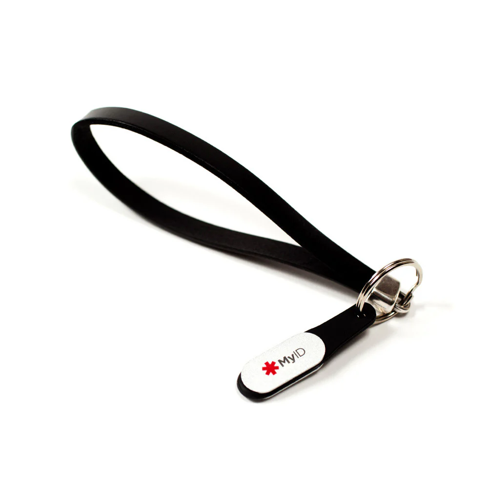 Leather Wristlet Medical ID Keychain Variety - Image 3