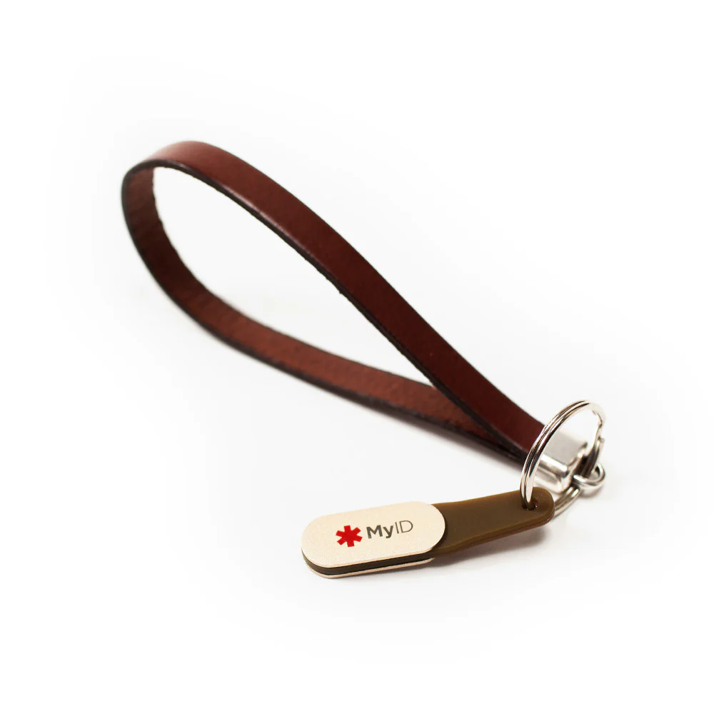 Leather Wristlet Medical ID Keychain Variety - Image 4