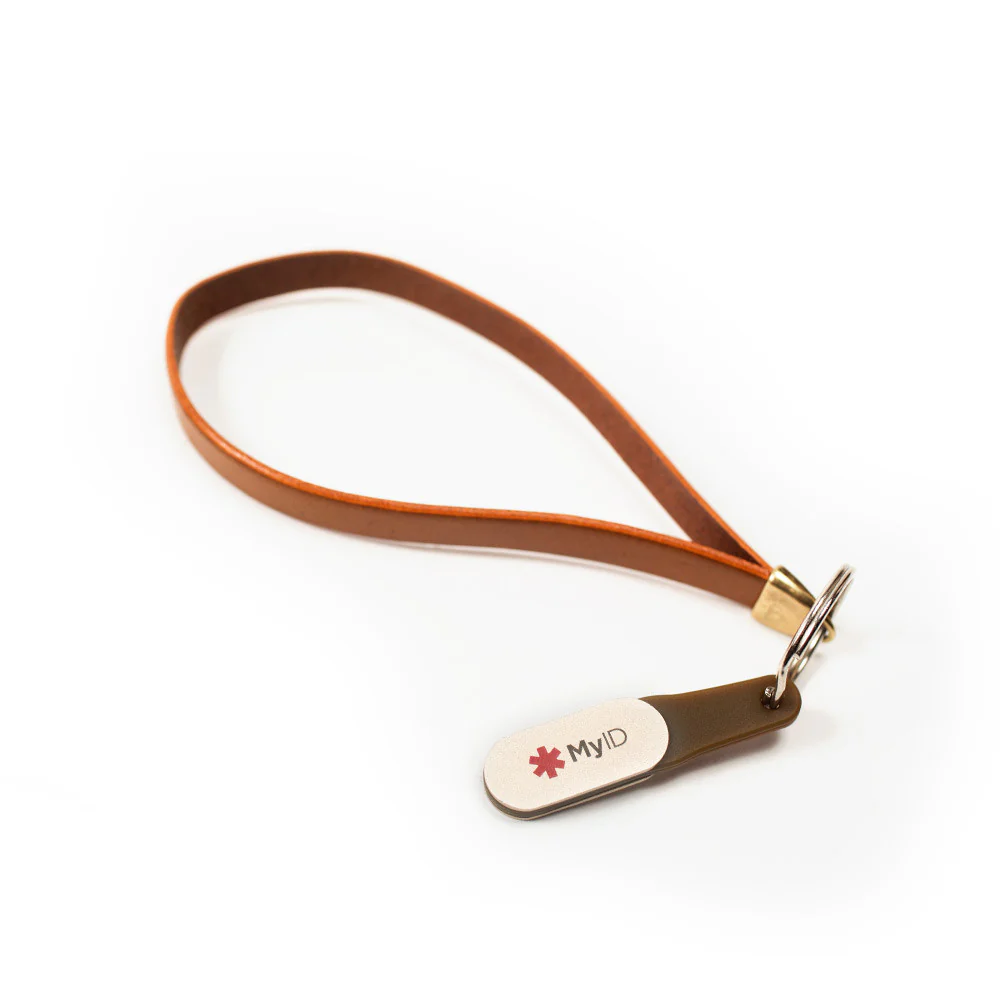 Leather Wristlet Medical ID Keychain Variety - Image 5