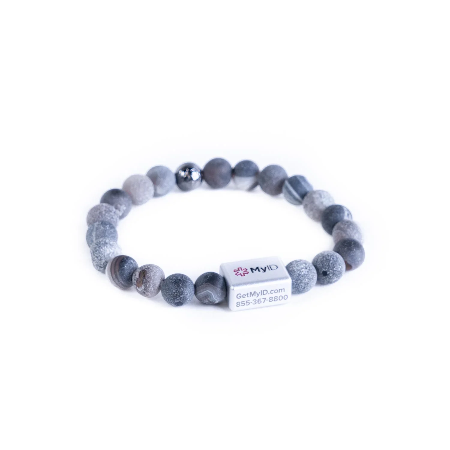 Natural Earth Geode Medical ID Bracelet - Image 4